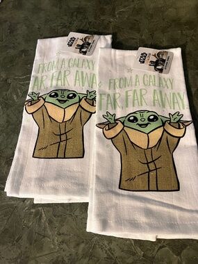 STAR WARS GROGU OFFICIAL Disney Mandalorian set of 2 dish towels 100% cotton